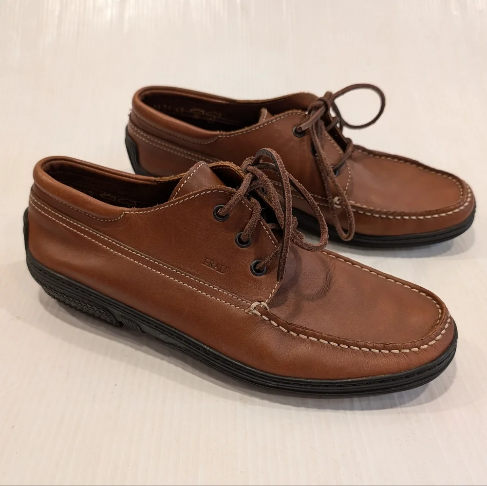 FRAU Made in Italy Brown Leather Men's Oxford Loafer Shoes size 43